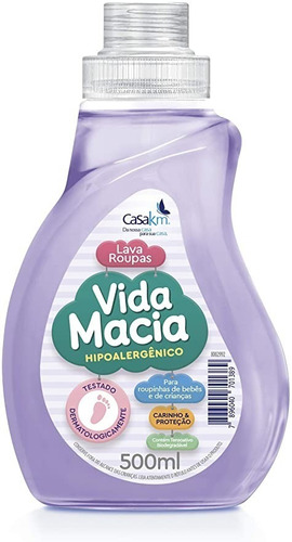 Lava Roupas Bebê Vida Macia Hipoalergênico 500ml