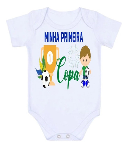 Body Primeira Copa Para Menino Bebê, Copa Do Mundo, Brasil