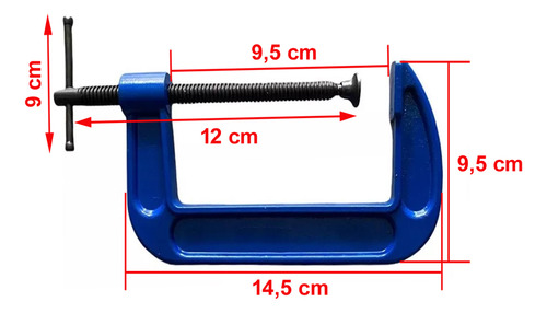 2 Grampo Sargento 76mm Fixação Tipo C 3 Pol. Marceneiro