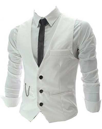 Camisa Tipo Saco Chaleco Slimfit Cadena Elegante, Inform [u]