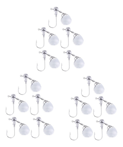 T 15pcs Head Spin Jig Heads Anzuelos De Señuelos Cebos Duros