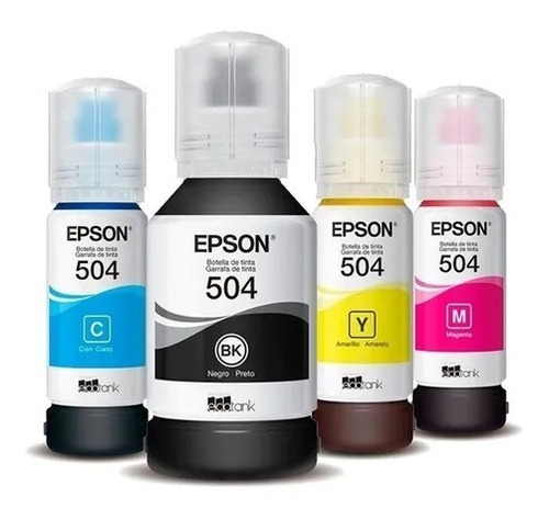 Imagen 2 de 2 de Pack 4 Tintas Epson T504 Imp L4150 L4160 L6161 L6171