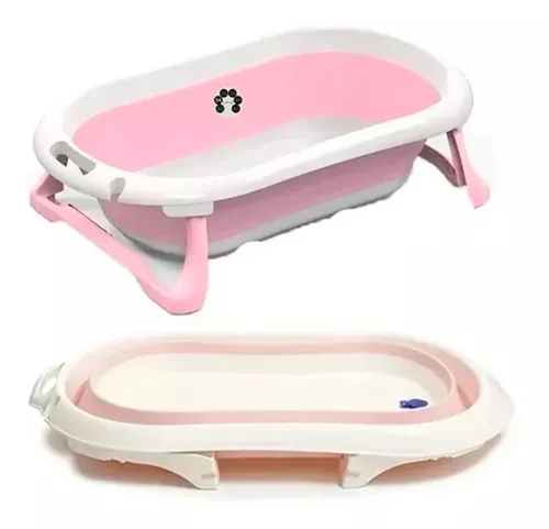 Bañera para Bebe Plegable Portatil con Termometro y Cojin Rosa - Promart