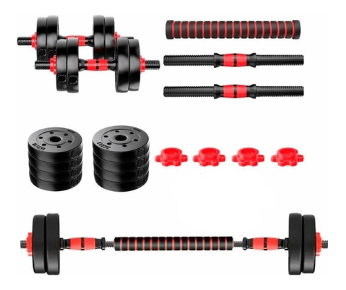 Imagen 5 de 5 de Set De Mancuernas Unibles De 30kg Con Barra De Extension.