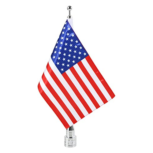 Soporte Para Asta De Bandera Para Moto Y Bandera Estadounide