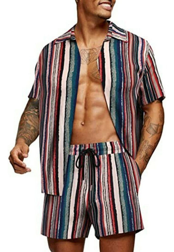 Camisa Y Pantalone Hawaiana Moda Casual Slim Fit For Hombre