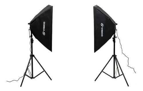 Imagen 2 de 10 de Kit 2 Paneles Led48w Softbox 50x70cm Tripode Bolso Visico