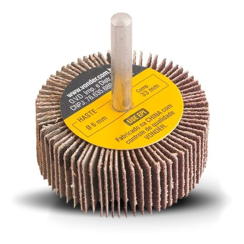 Imagem 1 de 2 de Roda De Lixa 50 Mm X 20 Mm G80 Com Haste Vonder