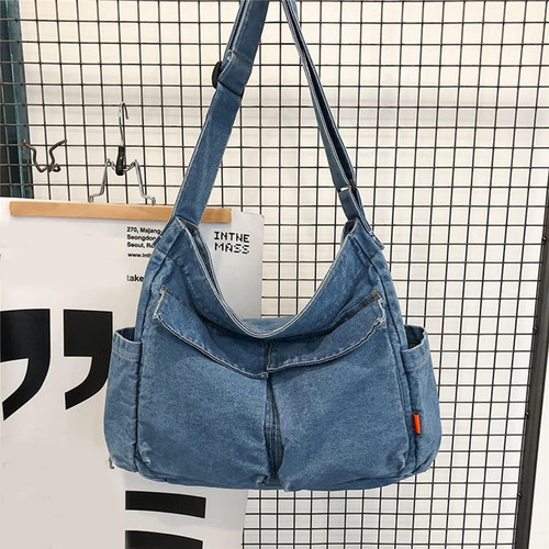 Bolso De Hombro De Mezclilla Bolso Bandolera Grande Con De Y