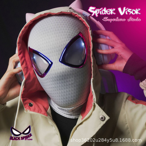 ( Máscara Elétrica De Brilho Intermitente Spider-man Gwen