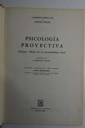 Psicología Proyectiva : Enfoque Clínico De La Personalidac72 (Usado)