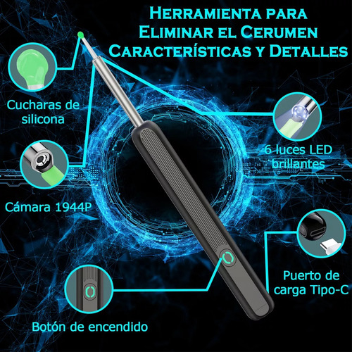 Endoscopio Cámara Inteligente Limpiador Oidos Quita Cerilla