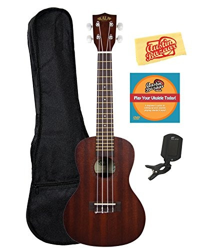 Kala Kaa-15c Paquete De Ukelele De Concierto De Caoba Satin