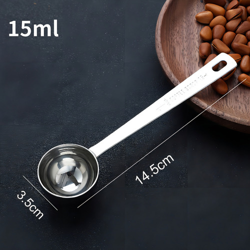 Cuchara medidora de acero inoxidable con cuchara dosificadora de 15 ml, tamaño de 1 cuchara sopera