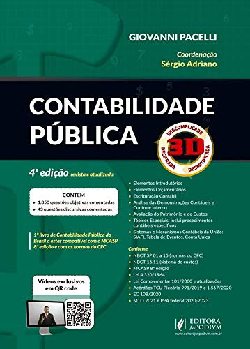 Contabilidade Publica  3d 4ª Edição (2021), De Giovanni Pacelli. Editora Juspodivm, Capa Dura, Edição 4ª Edição Em Português, 2021