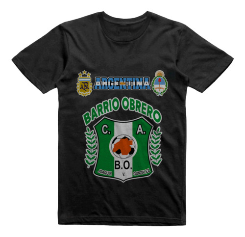 Remera Infantil Negra Barrio Obrero Joaquin V Gonzalez