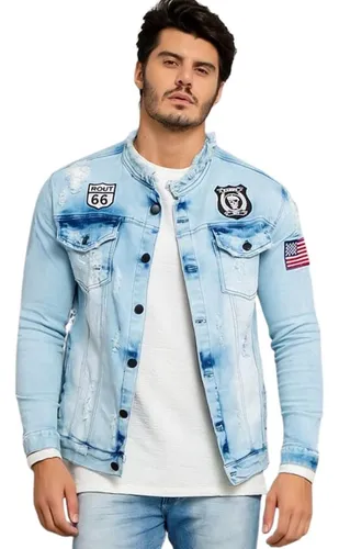 Jaqueta jeans slim fit masculina discount
