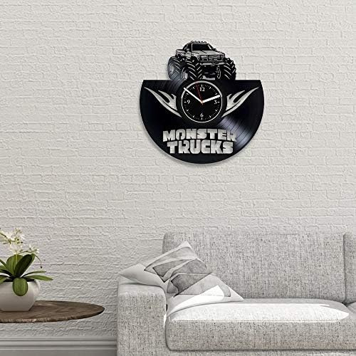 Clock Monster Trucks Reloj Con Disco De Vinilo Reloj De Pare