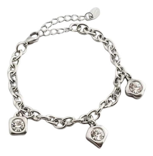 Pulsera Acero Dije Cubic Blanco Cardinal Lista Para Regalo