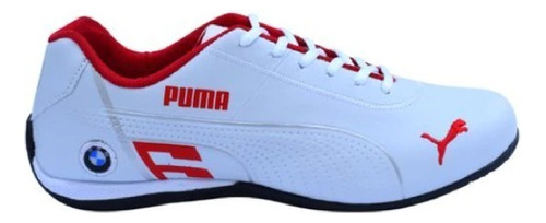 Tênis masculino Puma BMW Cat 6 cor branco/vermelho - adulto 40 BR