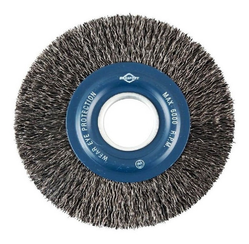 Imagem 3 de 3 de Escova De Aço Circular 6 Pol X 1/2 Pol Com Adaptador Esmeril