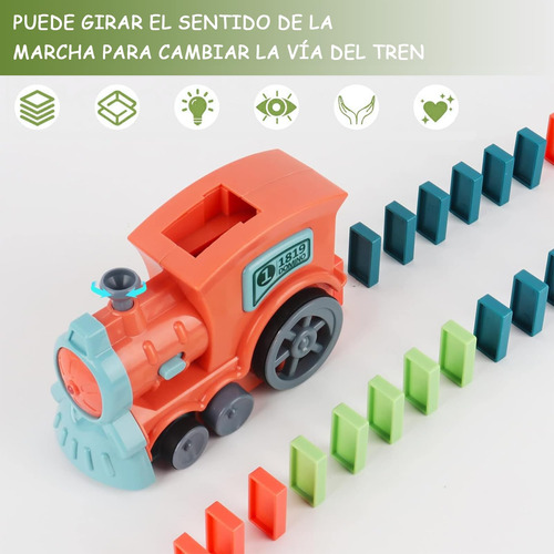 Juego De Tren Domino Automático Con Luces Y Sonidos