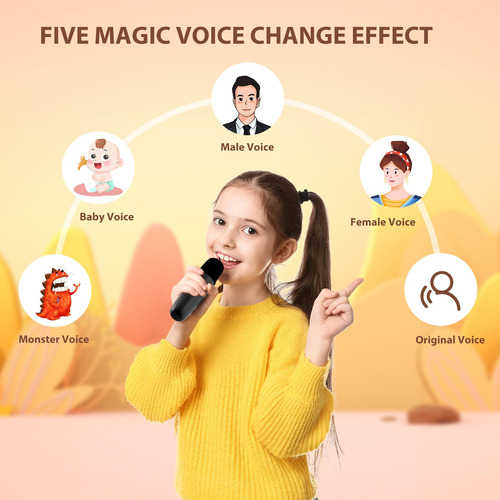 Karaoke Machine Jeefu For Kids W/ 2 Mic Blue 3-12 Years Old