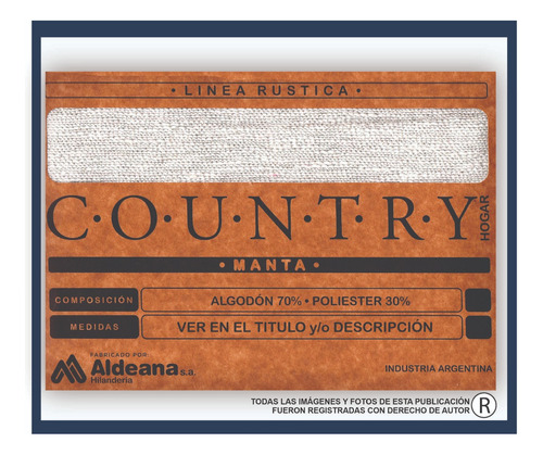 Cubresillon Manta Rustica Pie De Cama Country 150x150cm
