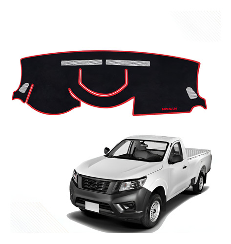 Cubretablero Para Nissan Pick-up Sin Usb Mod 2023 Bordado Negro-rojo N37-g/xns37b