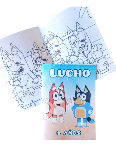 Souvenir Librito Para Colorear Personalizado Bluey X50u