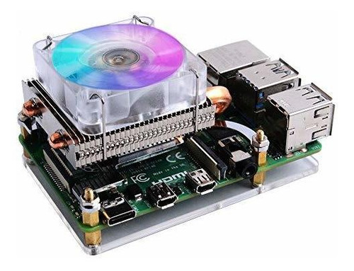 Geeekpi Ventilador Raspberry Pi Enfriador Para Cpu Bajo Rgb