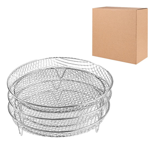 - 3 Pçs Rack De Fritadeira De Ar Grill Redondo 20cm
