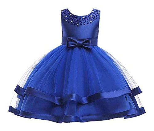 Vestidos Formal Para Niña Para Fiestas Azul Tallas 6m-9t