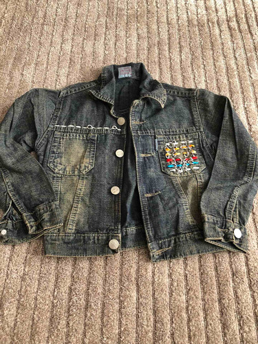 Conjunto Jeans Preto De Calça E Jaqueta Tamanho 4 (Usado)
