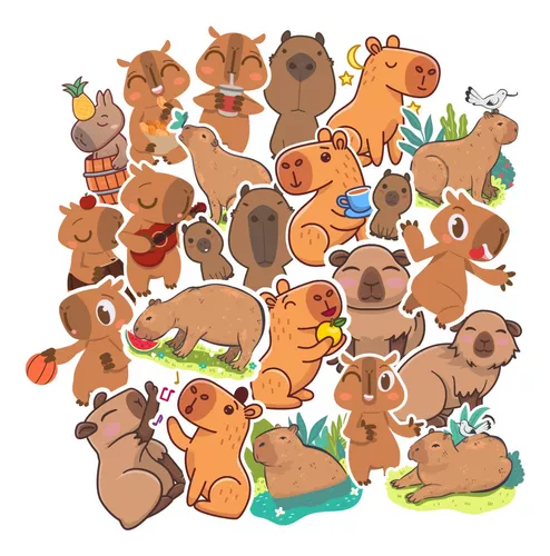 Kit Adesivos Capivara Divertido Criança Stickers Kids Meme