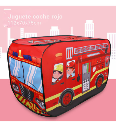 Casita Para Niños Tienda De Juegos Camión De Bomberos Rojo Casa De Campaña Y Bomberos - Tienda De Juguete Temático Para Interior Y Exterior Plegable Y Portáti