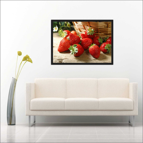 Quadro Frutas Cozinha Decorações Interiores Morango T03