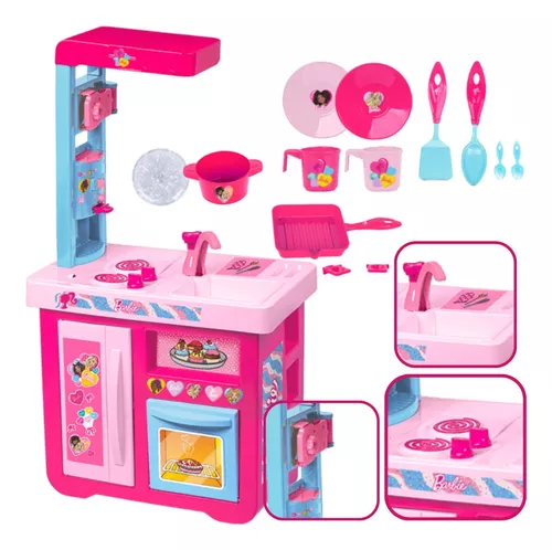 Kit Comidinha Infantil - Barbie - Bolo da Barbie - 40 Peças - Cotiplás