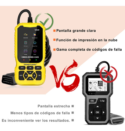 Scanner Diagnóstico Automotriz Obd2 V520 Multifuncional