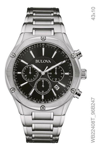 Relógio Bulova Masculino Cronógrafo Prata Ref: Wb22408t