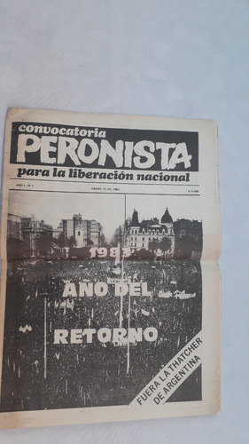Diario Revista Antigua * Peronista Por La Lib Naciona * N° 1 (Usado)