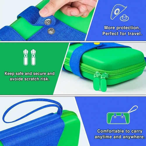 Imagen 3 de 3 de Bolso Protector Nintendo Switch Oled Luigi Bros