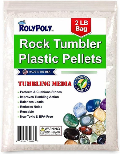 Plastic Pellets Rock Tumbling Media (2 Lbs) For Rock Tumbler