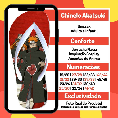 Chinelo Akatsuki Pain Nagato Envio 24 Hr Shinobi Geek Naruto