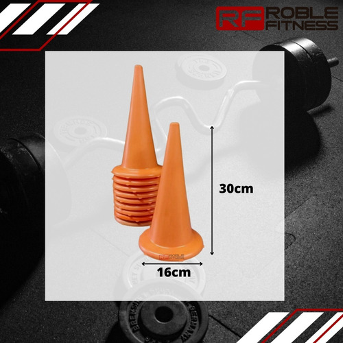 Imagen 3 de 9 de Cono Deportivo 30cm Rigido Plastico Base Circular Pack X 10