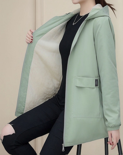 A Chamarra Polar Para Mujer, Abrigos Largos Con Capucha