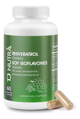 Super Content Resveratrol 1500 Mg De Isoflavonas De Soja 500