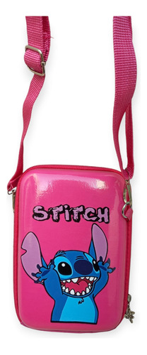 Cartera Rígida Infantil Stitch Rosa  Angela 