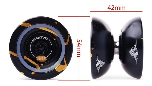 Yoyo Ioio Rolamento Rolimã Aço Magic N11 Alumínio Timeless Cor Preto
