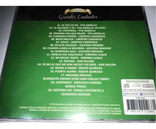 Grandes Cantantes Tango Mujeres Cd Nuevo Cerrado